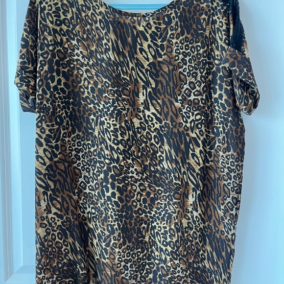 La Petite Française Leopard Print Dress with Lace Shoulder Detail – Size S/M - Picture 8 of 8